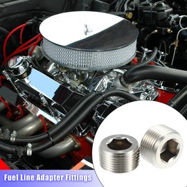 MACHSWON 2 Pcs 3/4" NPT Stainless Steel Internal Hex Countersunk Male Thread Pipe Plug Connector Car Male Plug Silver Tone