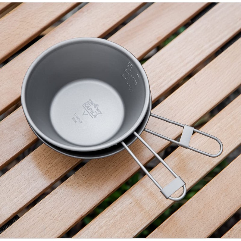 KAPILA 300ml Titanium Bowl with Folding Handle Outdoor Camping Picnic