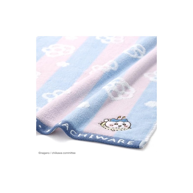Chiikawa Bee Face Towel, Blue, Hachiwale, Flower, Non-Twisted Yarn, 41-1222150,