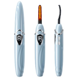 EYECURL Heated Eyelash Curler, Heated lash Curler, Accurate Temperature Control Electric Eyelash Curler Heated Curlers - Intelligent Power Off, Natural Makeup (Spa Blue/Silver, S600-148MM)