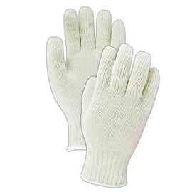 MAGID KnitMaster T1932 Seamless 7 Gauge Cotton/Polyester Knit Gloves, 12 Pairs, Size 8/M, Natural