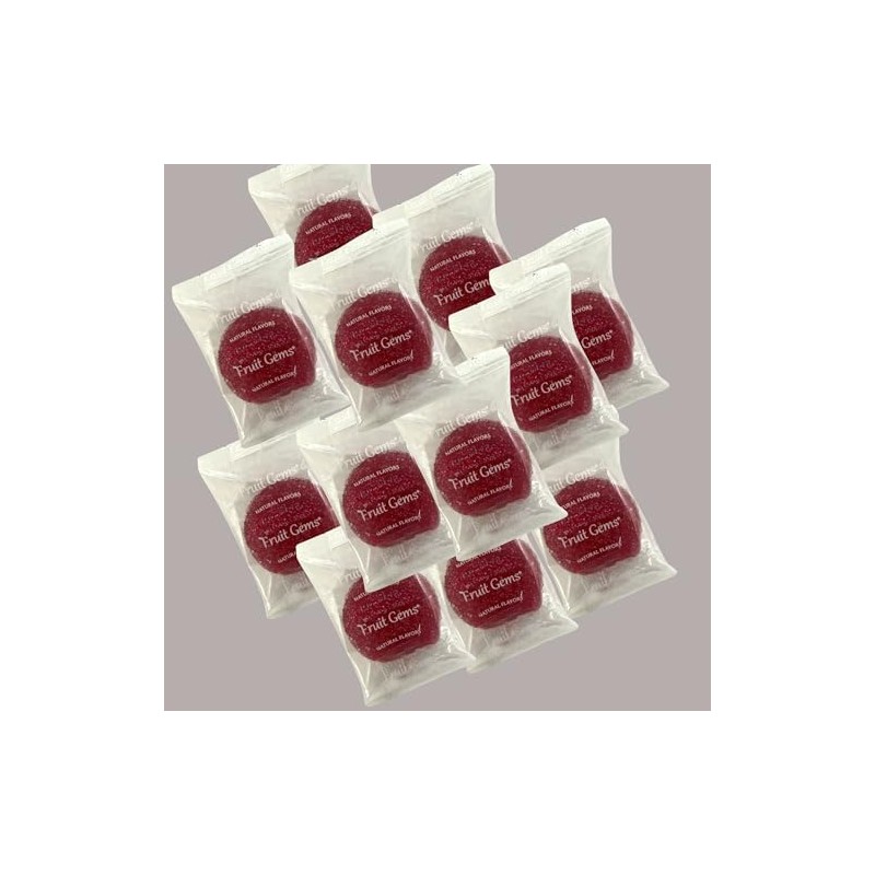 Individually Wrapped Fruit Gems Soft Candy Raspberry Flavor Only -1lbs,