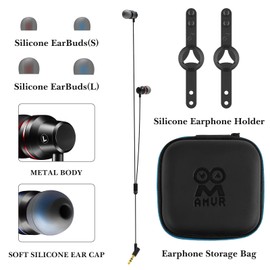 Geekria QuickFit VR Short Earbuds Compatible with Meta Quest 2, In-Ear Headphones with S/M/L Size Ear Tips, 3D 360 Degree Sound Earphone for Virtual Reality Gaming Headset (Black)