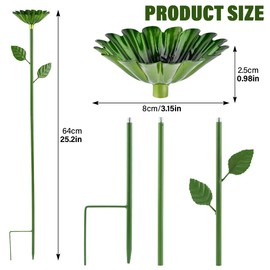 4 Pack Bee Watering Station, Metal Bee Cups for Garden, Flower Shape Colorful Butterfly Bath Bowl Butterfly Feeder for Outdoor Garden Yard Decor (Rose Red,Green,Blue,Yellow)