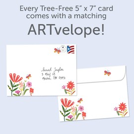 Tree-Free Greetings Thinking of You Greeting Card Eco Friendly Made in USA 100% Recycled Paper 5"x7" The Beauty of Wildflowers (GO65253)