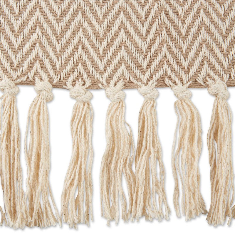 DII Chevron Throw Collection Handloomed Cotton, 50x60, Stone