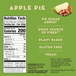 Larabar Apple Pie Fruit and Nut Bars, Gluten Free and Vegan, 9.6 oz, 6 Ct