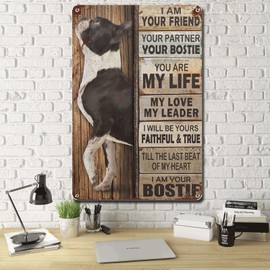 Lygond Metal Sign Tin Sign Vintage Wall Art I Am Your Friend Gift For Bostie Lovers dog lovers Vintage Wall Art Prints Funny Gardening Gift For Bar 6×8 Inches