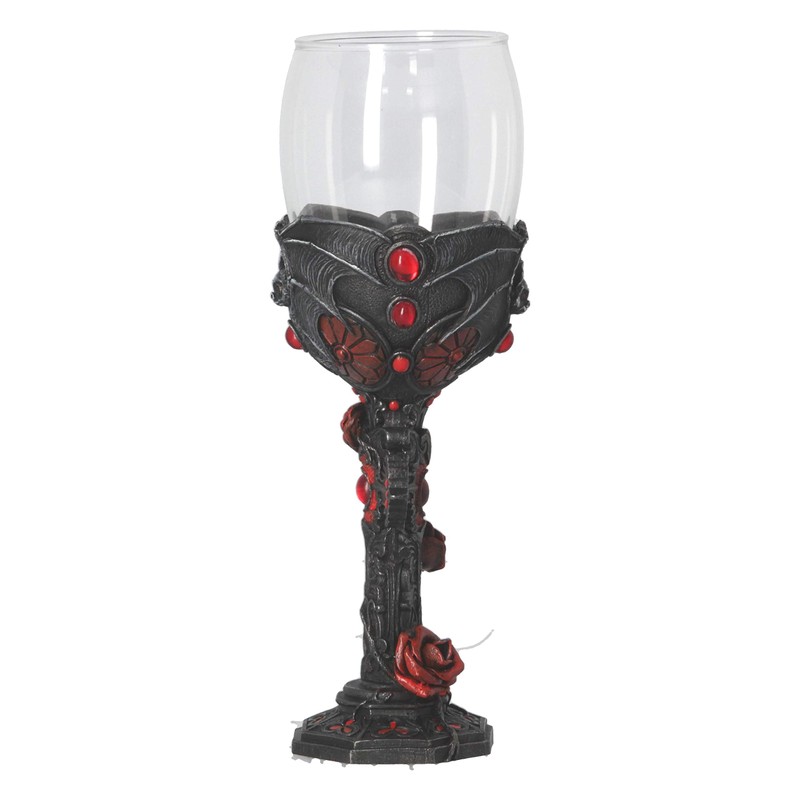 Nemesis Now B4479N9 Carpe Noctem Goblet 20cm, Resin w. Stainless