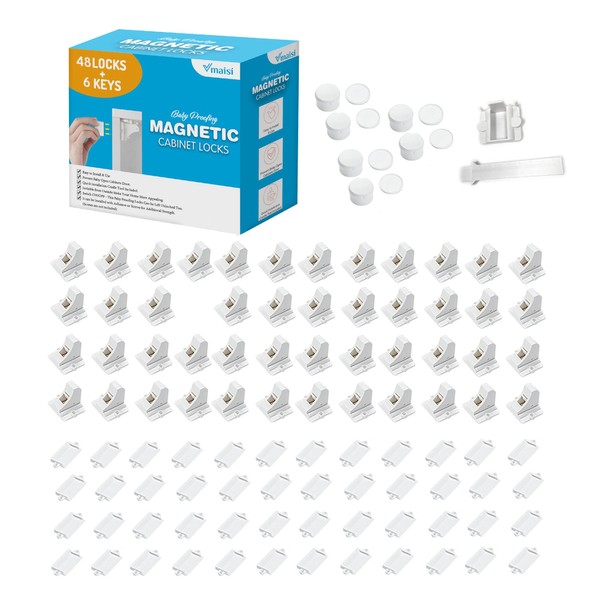 Vmaisi Baby Proofing Magnetic Cabinet Locks (48 Locks and 6