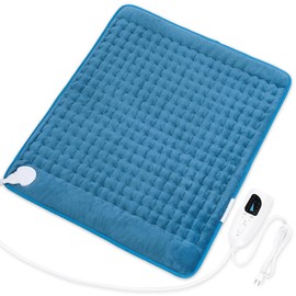 Heating Pad,Electric Heating Pad for Back,Neck,Abdomen,Moist Heated Pad for Shoulder,Knee,Hot Pad for Arms and Legs,Dry&Moist Heat & Auto Shut Off(DeepSkyBlue, 12''×24')