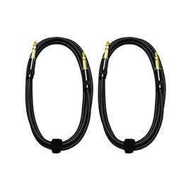 Audio 2000s E08106P2 1/4" TRS to 1/4" TRS 6 Ft Audio Cable (2 Pack)