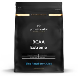 Protein Works Protein Works - BCAA Extreme Powder | 6000mg BCAAs Per Serving | 4:1:2 Ratio | Branched Chain Amino Acid Supplement | Promote Muscle Synthesis | 55 Servings | Blue Raspberry