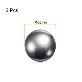 sourcing map Pack of 2 Ball Bearing Balls, 38 mm Diameter, G10 Precision Metal Balls, Ball Bearings, Steel Balls for Bicycles, Skateboard, Wheels, Silver