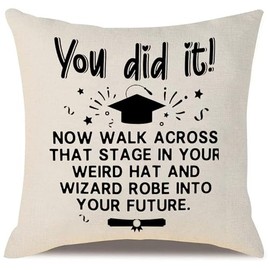 Aocaso You Did It Cushion Cover Graduation Gift for Daughter Son Granddaughter Grandson Sister Brother Cousin Friends Graduation Cushion Covers Throw Pillow Covers Class of 2024 Gift (you did it)