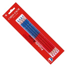 Caran d'Ache d'Ache Prismalo 0999.304 Colouring Pencils Set of 4 Bi-Colour Blue/Red Blister Packaging Water Soluble Wood Dimensions: Approx. 14 cm