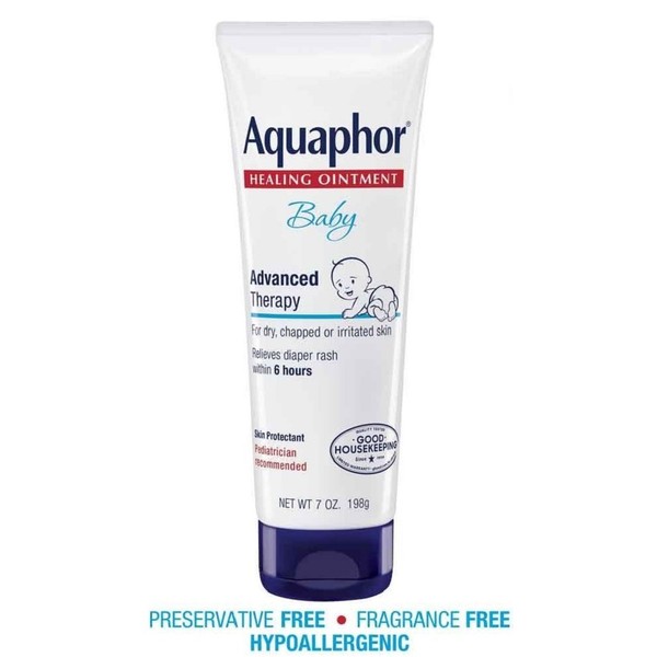Aquaphor Baby Healing Ointment, Diaper Rash and Dry Skin Protectant, 7 Oz (4 Pack)