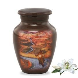 Motorcycle Keepsake Urn - Motorcycle Mini Cremation Urn for Ashes - Highway to Heaven Token Urn - Motorcycle Lovers Sharing Urn - Bikers Memorial Mini Ash Urn with Premium Case & Velvet Bag (Keepsake)