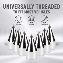 Pilot Automotive Pilot IP-2049 Spiked Chrome Finished Valve Caps, 1 Pack, Silver