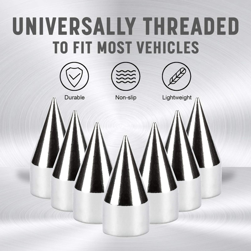 Pilot Automotive Pilot IP-2049 Spiked Chrome Finished Valve Caps, 1