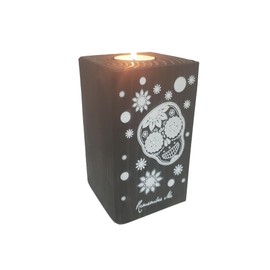 Remember Me Celebration Candle Holder for Day of The Dead - Dia De Los Muertos - 6 Inches Tall (Black and White)