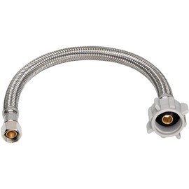 2 Pieces XFITTING 3/8" Comp x 7/8" BC Toilet Hose, 12" Long, Braided Stainless Steel Flexible