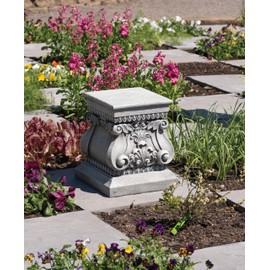 Joseph's Studio by Roman, 15" H Large Square Garden Pedestal, Decorative Plant Stand