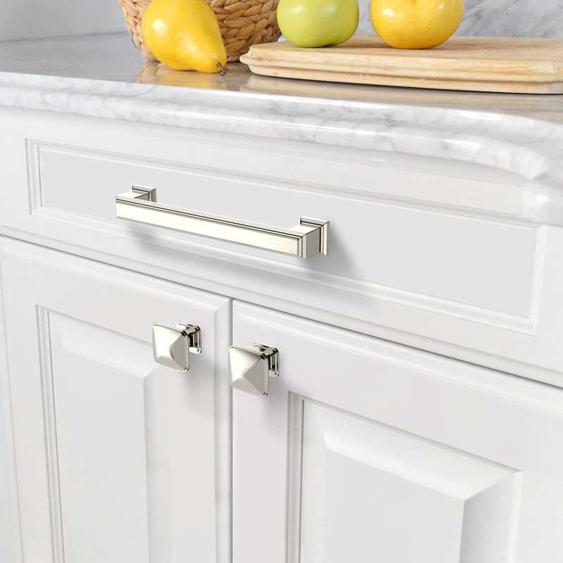 Amerdeco 10 Pack Brushed Satin Nickel Cabinet Pulls 6.3 Inch(160mm)