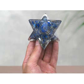 1 Pcs Lapis Lazuli Large Crystal Orgone Merkaba Star for Reiki Healing Meditation and Crystal Grid
