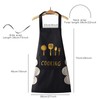 DILLMAN Women Kitchen Apron with Hand Wipe Pockets，Big Pocket,Hand-wiping, Waterproof
