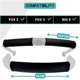 PROTEC TIF | Synthetic Leather Covers Pack for Handlebar and Carry Handle Compatible with Bugaboo Fox 2 and 3 | BEE 6 | to fit Over The Original Covers |