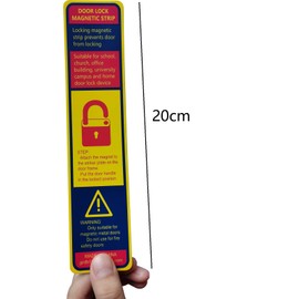 Lockdown Magnetic Strips Door Security Devices Thin Magnetic Strips School Office Emergency Easy Quick Lock Door Latch Yellow Text Version (6)