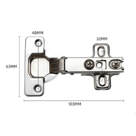 4 x Concealed Hinges, Hinges for Cabinet Doors, Furniture Hinges Cabinet Door Opening Angle 105, Cabinet Hinge Soft Close with Damper Suitable for Removable with Screws