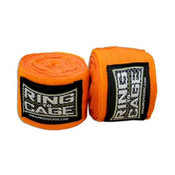 Ring to Cage Boxing MMA Handwraps Mexican Style Stretchable-Orange 180"