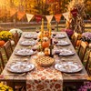 125PCS Thanksgiving Plastic Plates Pomegranate Design for Fall Party