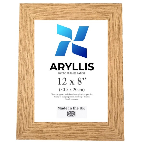 Aryllis 12x8 Photo Frame, French Oak, Free Standing and Wall