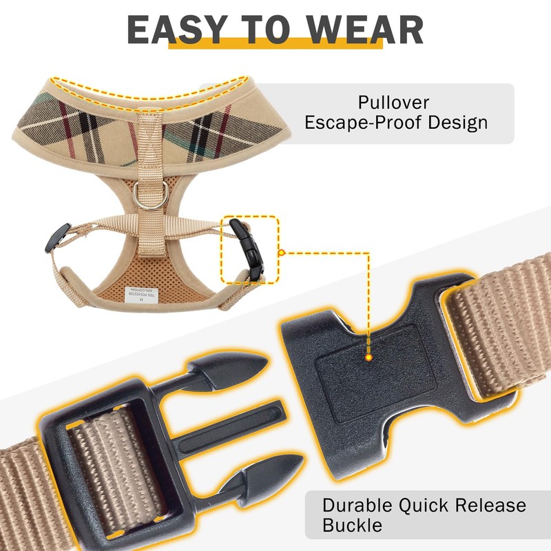 SCENEREAL Puppy Dog Harness with Leash Set for Small Medium