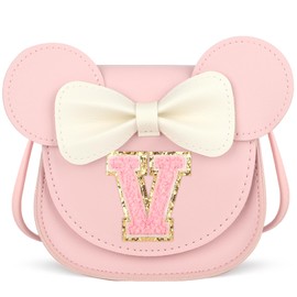 ONECOCOA Toddler Purse Gifts for Girls, Little Girl Purse Kids Wallet Crossbody Bag Toys Birthday Gift for 2 3 4 5 6-8 Year Old Girl (V, Pink)