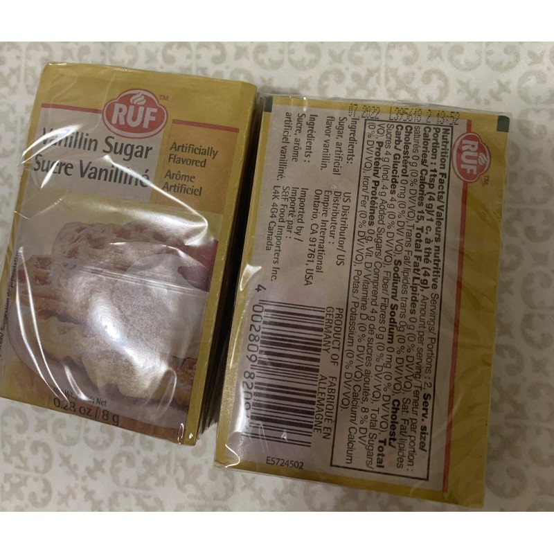 RUF Vanillin Sugar By RUF (Ready-to Use Food)- 0.28oz(8g) x