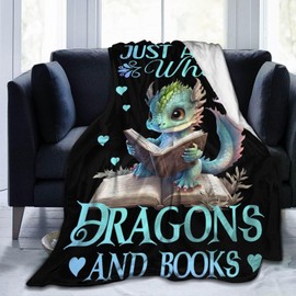 Homieblanket Dragon Blanket for Women Men, Cute Dragon Themed Design Printed Throw Blankets for Teens Adults Lap, Couch Bed, Warm Soft Cozy Blanket, 60"x 80"