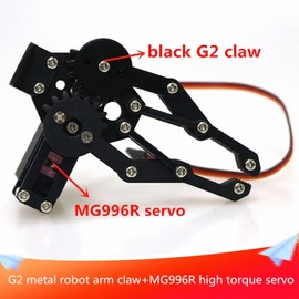 Swaytail Premium Metal Robot Mechanical Claw/Clamp Arm/Gripper with High Torque Servo, Robotics Part/Accessory Model for Arduino/Raspberry pi/Microbit to Clip/Carry, DIY AI ROS STEAM Education