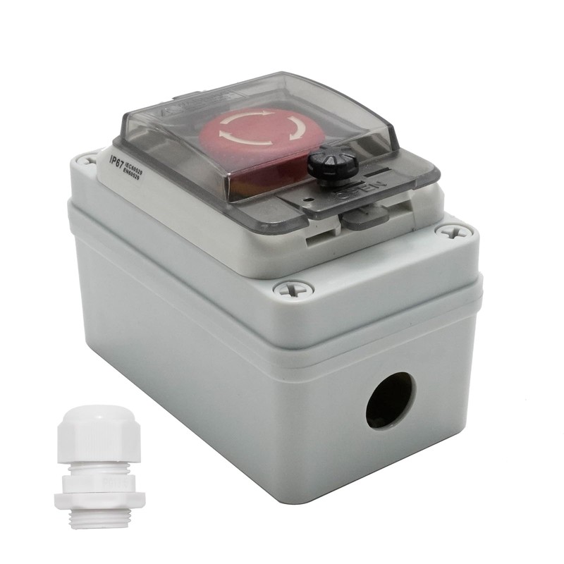 MDEOOSKY IP67 660V 10A Emergency Stop Button with Box, Emergency