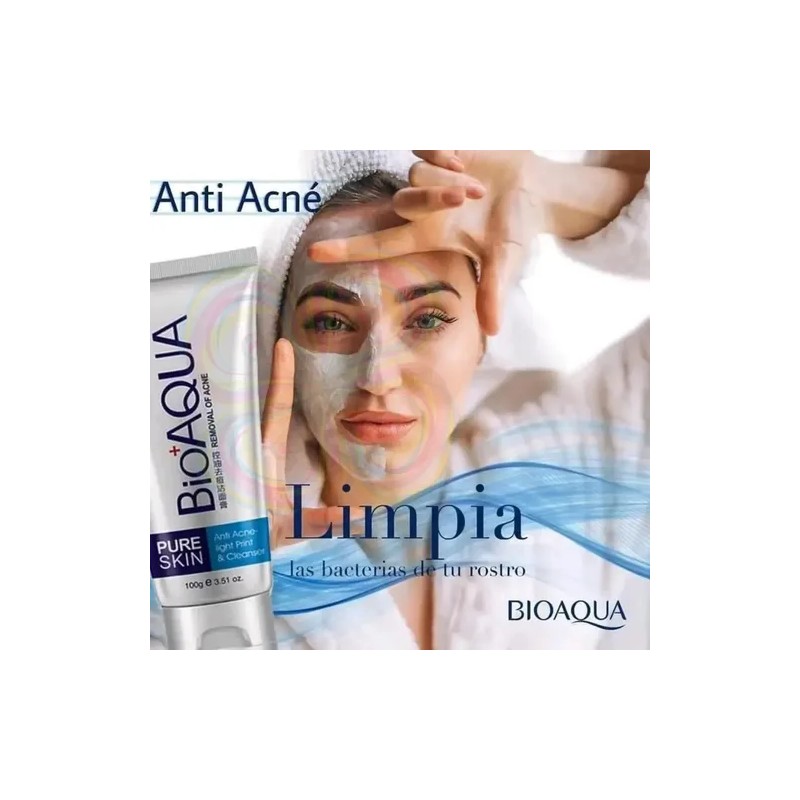 Crema Facial Pure Skin Limpiador De Acné Y Grasa 100gr