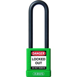 ABUS 58984 75mm Non Conductive Lock Out Tag Out Long Shackle Anodized Aluminium Padlock - Green