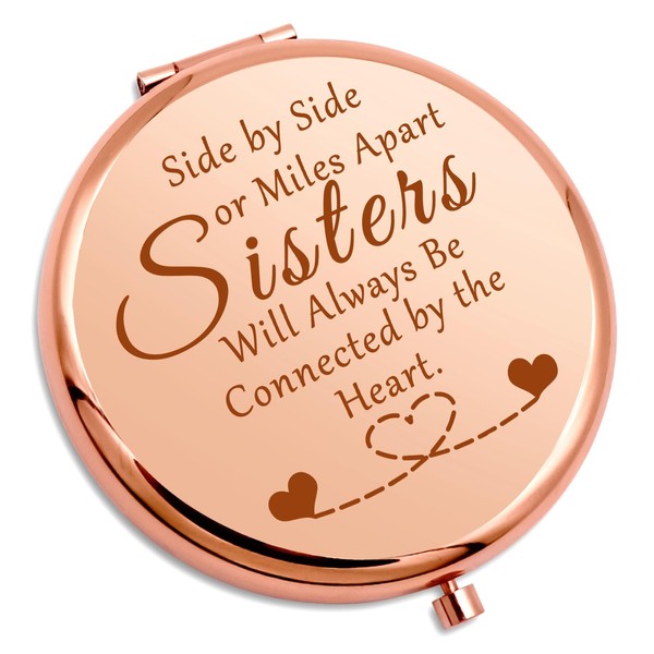 Sister Friendship Gifts Long Distance Sister Gifts Compact Makeup Mirror