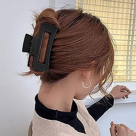 1 Pcs Green Solid Hair Claws Large Clips Strong Hold Big Claw Barrettes Hair Accessories for Women Girls Thick Thin Long Hair No Slip Square Hairpin Clips and Barrettes