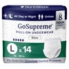 NorthShore GoSupreme Overnight Pull-On Underwear, 8-Hour Leak Protection, Large, 14-Count