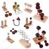 Oppaxf 10 PCS Wooden Rope Puzzle Set Brain Teasers Puzzles