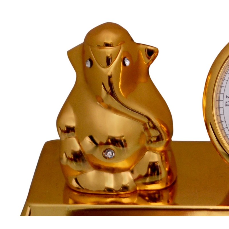 Purpledip Table Clock with Ganesha, Corporate Gift, Indian gift option