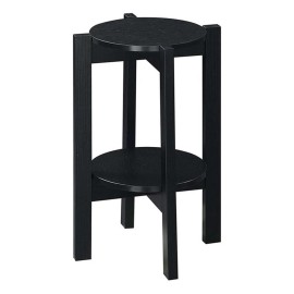 Pemberly Row Contemporary Medium Plant Stand in Black Wood Finish